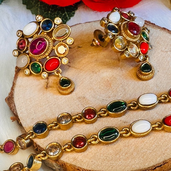 Fashion Gemstone Necklace Desi Style - Picture 4 of 7